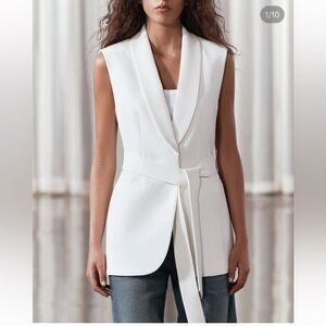Zara sleeveless white vest